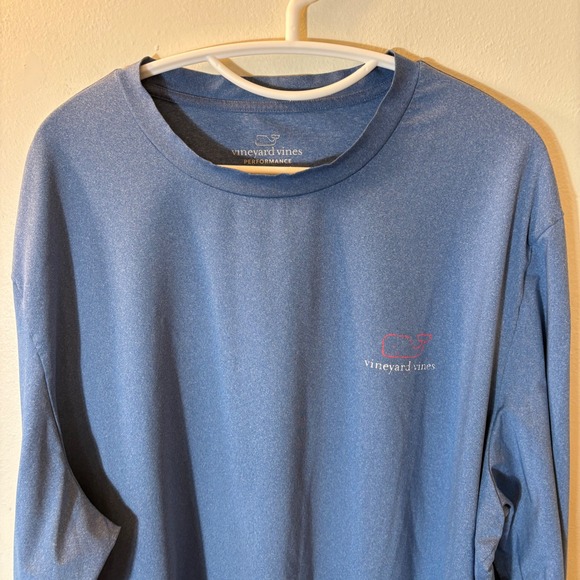 Vineyard Vines Performance Mens XXL Long Sleeve Shirt Blue Whale Graphic Tee - Picture 2 of 8